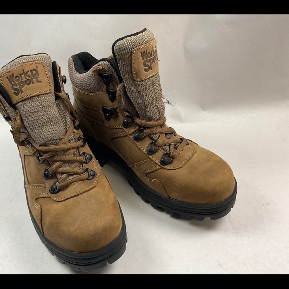 Work N Sport Brown Leather Work Boots #9405 Safety Toe Women’s 6.5 W 9405